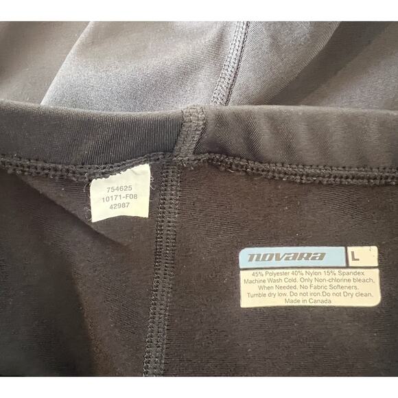 NOVARA Size Large Womens Leg‎ Zip Stretch Waist Drawstring Cycling Black Pants - Picture 6 of 10